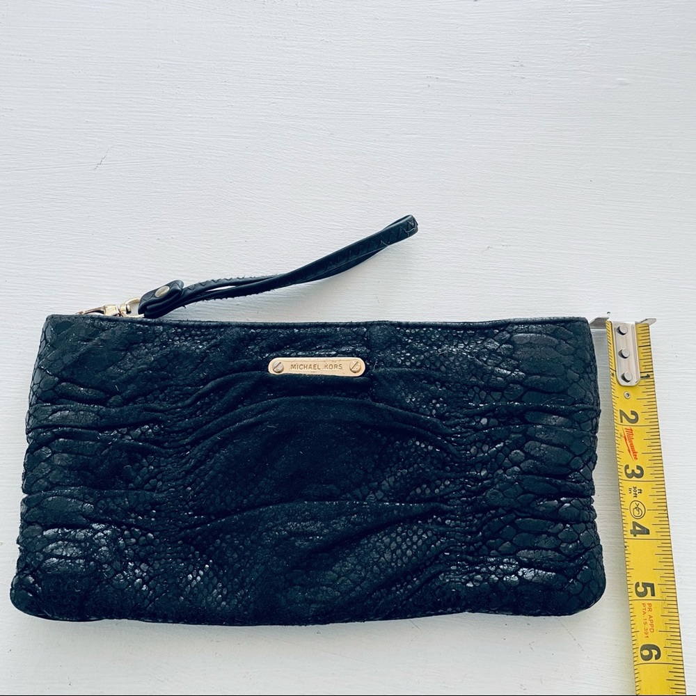 Michael Kors Black Python Embossed Leather Clutch - image 7